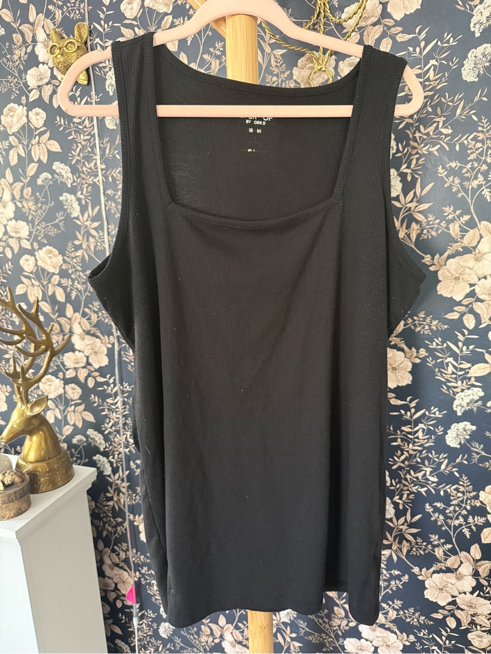 torrid Black Ribbed Square Neck Tank Top